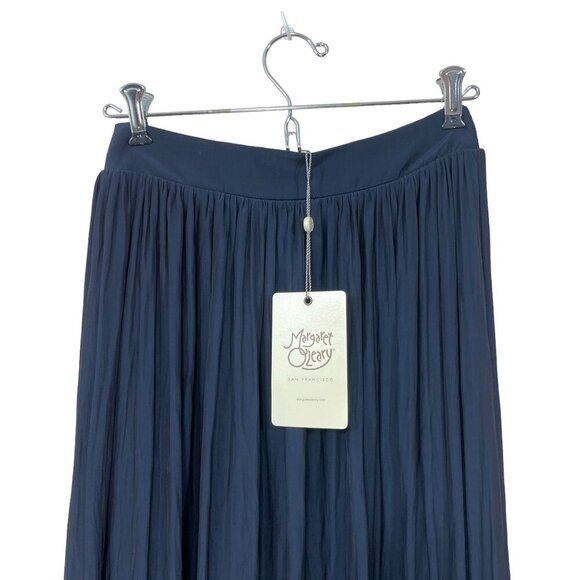NWT Margaret O'Leary XS Navy Midi Handkerchief Skirt Elastic Waist Lagenlook NEW - Picture 5 of 7